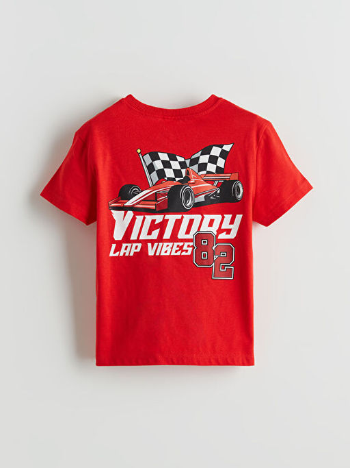 Bisiklet Yaka Bask?l? Erkek ?ocuk Ti??rt