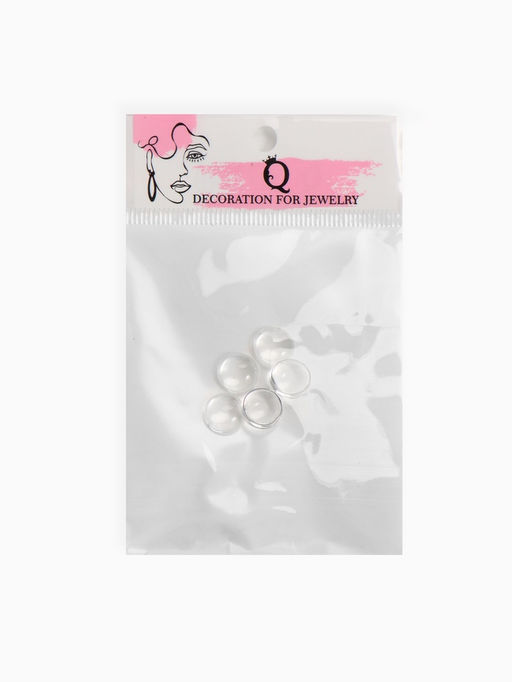 Кабошон стекло, круг 10 мм (набор 5 шт.), прозрачный