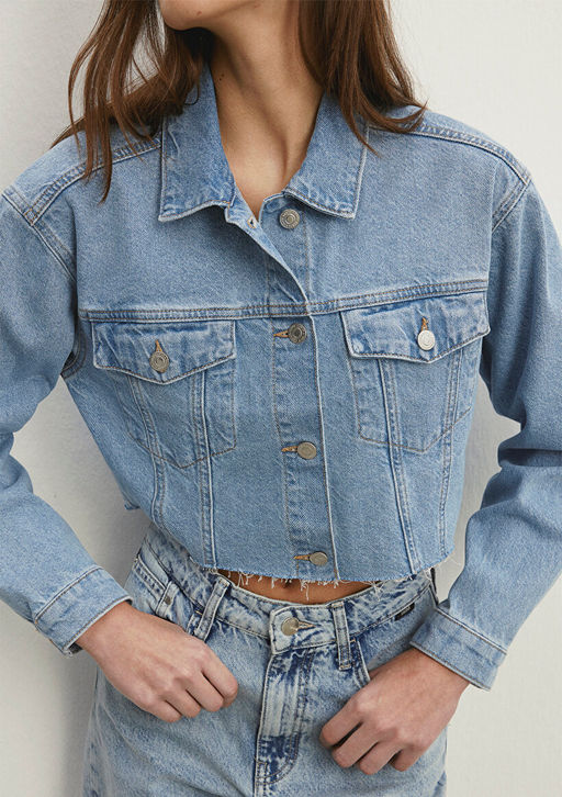 Brenda 90lar Indigo Mavisi Jean Ceket фото 6