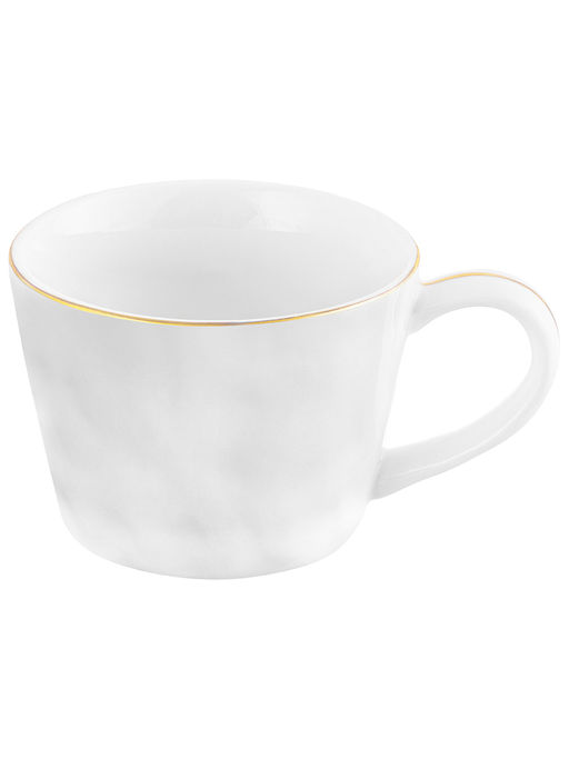 Кружка 300 мл 14*10*7,5 см "Любопытный кролик внутри кружки" белый с золотом, фарфор