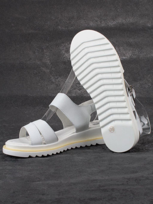 08-PEXL76-1 WHITE Босоножки женские (натуральная кожа)