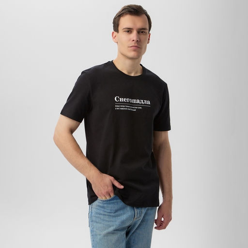 Футболка мужская KAFTAN «Снегопадла», размер L, чёрная
