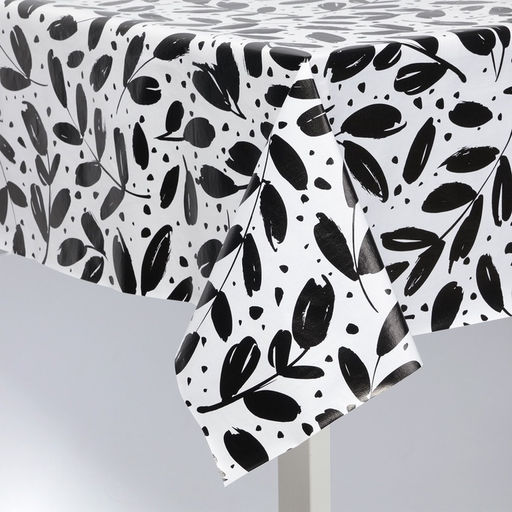 Скатерть на стол Доляна, 137×180 см, чёрно-белая