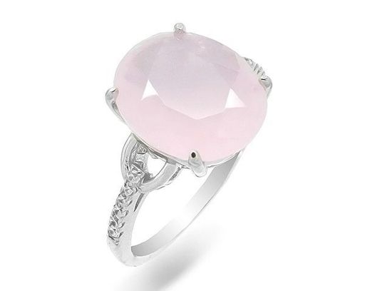 Кольцо из серебра розовый кварц, МЦВ950