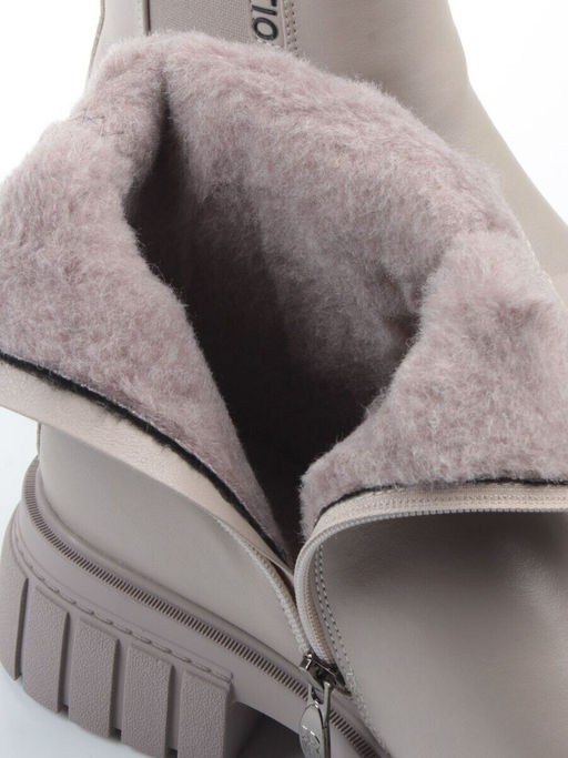 04-PAM370-3Z GRAY/BEIGE Ботинки зимние женские (натуральная кожа, 100% шерсть)