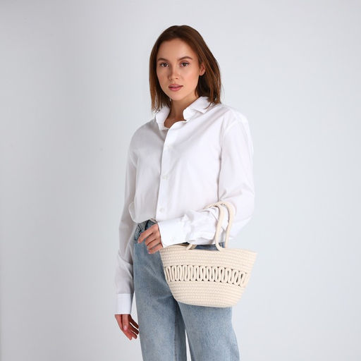Сумка женская плетёная без застёжки, цвет молочный - Simaland фото 7