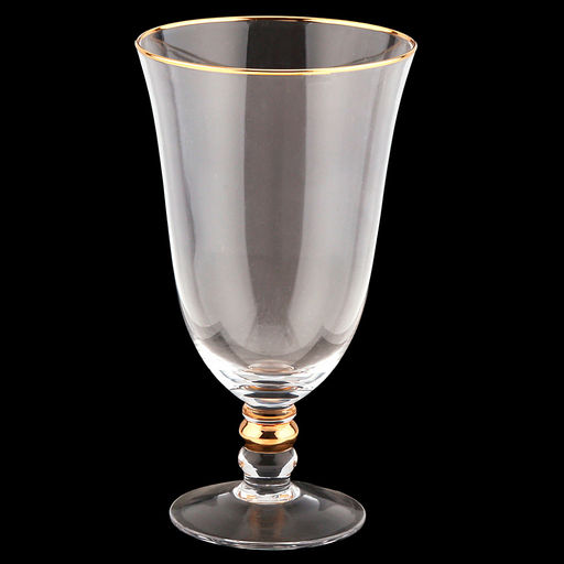 Жаклин Бокал стеклянный 550мл, д10см, h18см, тонкостенное, прозрачное стекло, отводка золотом (Китай) Цена указана за штуку. В коробке 4 штуки. - Домашняя мода фото 4