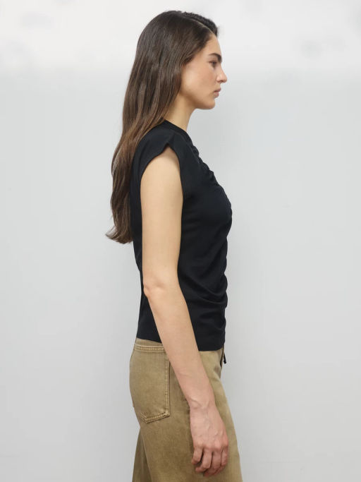 Футболка с драпировкой из вискозы / Zarina  фото 4