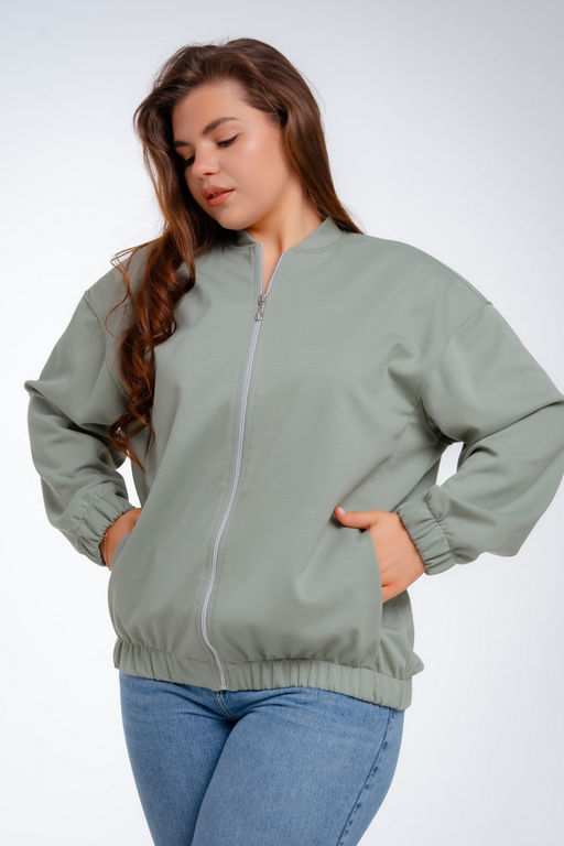 Бомбер из коттон фита полынь макси - Амадэль фото 22
