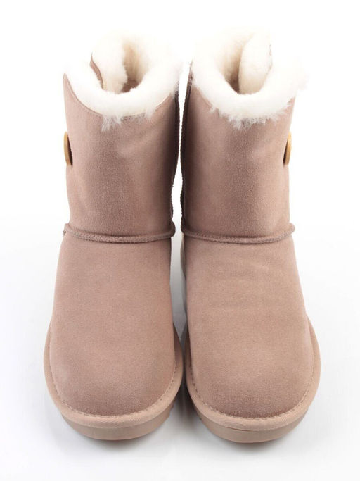 04-PAYH02-02Z BEIGE Угги женские (натуральная замша, 100% шерсть, натуральный мех)