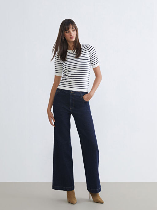 Wideleg Kad?n Jean Pantolon