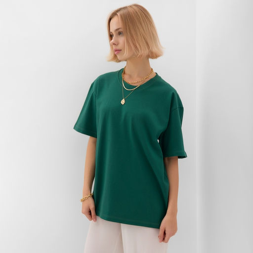 Футболка женская MINAKU, зелёная, размер 46-48