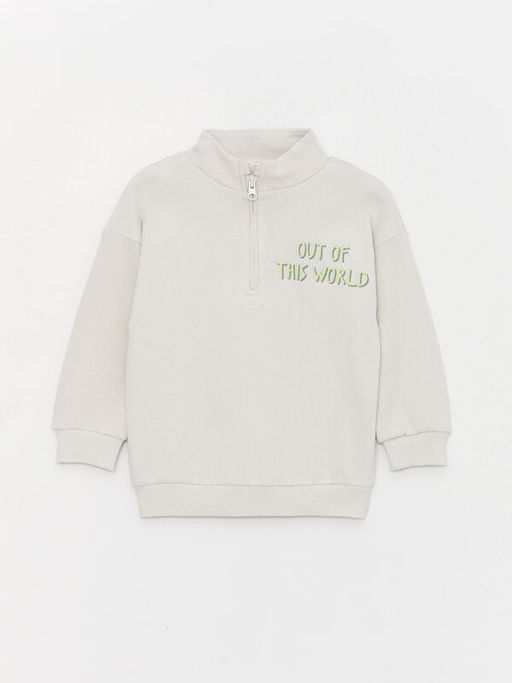 Dik Yaka Uzun Kollu Bask?l? Erkek Bebek Sweatshirt ve E?ofman Alt 2li Tak?m - Waikiki фото 2
