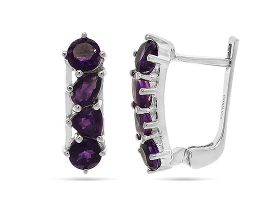 Серьги, аметист, Амели