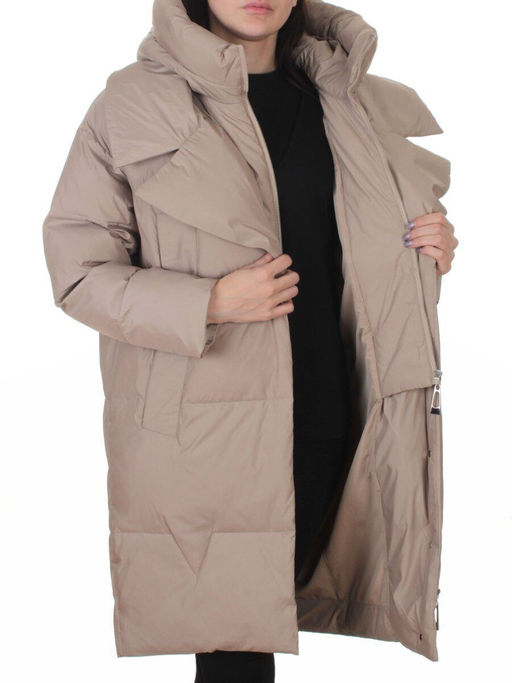 Z24-829 BEIGE Куртка зимняя женская оверсайз (200 гр. тинсулейт)