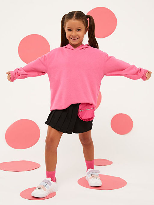 Kap??onlu Basic Uzun Kollu K?z ?ocuk Sweatshirt - Waikiki фото 2