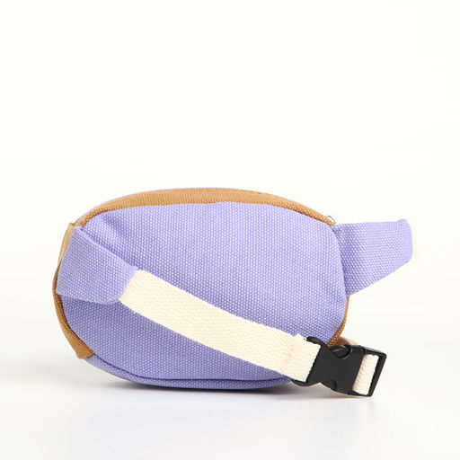 Сумка детская поясная на молнии, наружный карман, сиреневая, бежевая