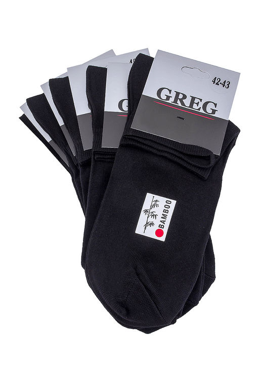 Носки мужские (в упаковке 5 пар) GREG G-20/01 черный укороч. фото 2