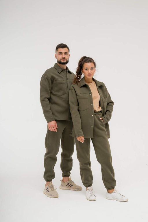515 Утепленный костюм на кнопках, хаки - Knitka wear фото 6