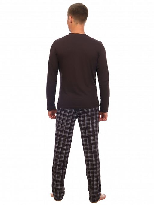 РАСПРОДАЖА штаны мужские пижамные_М100/коричневый - Ihomelux фото 3