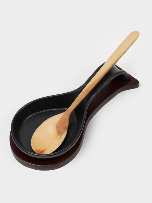 Подставка под ложку с поддоном Magistro «Галактика», фарфор, 23.5×10.5×5 см, чёрная