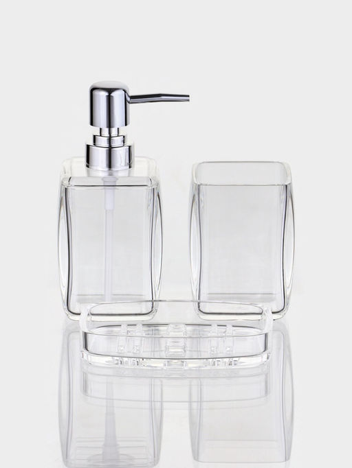 Набор для ванной «Эко», 3 предмета, дозатор, стакан, мыльница