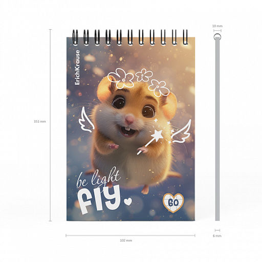 Цена за 4 шт. Блокнот на спирали ErichKrause Fluffy, А6, 60 листов, клетка_MIX-PACK фото 9