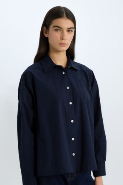 Oversize Genis Kal?p Poplin Basic Duz Uzun Kollu Gomlek