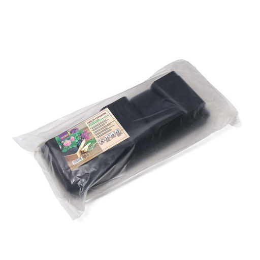 Набор для рассады: стаканы по 700 мл (10 шт.), поддон 44×18 см, чёрный, Greengo