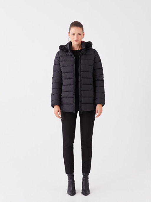 Kap??onlu D?z Uzun Kollu Kad?n ?i?me Mont - Waikiki фото 3