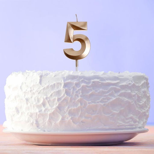 Цена за 2 шт. Свеча для торта, цифра «5», 11.5×2.3 см