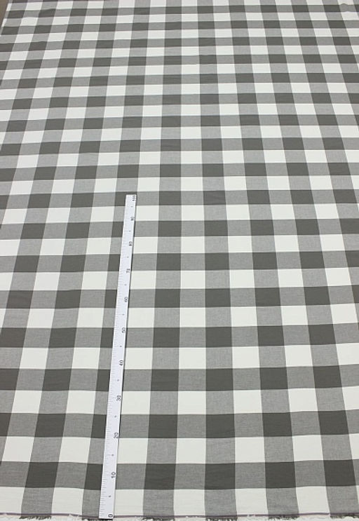 Вареный (стираный) хлопок Клетка (6.4*7.5см) цв.графитово-зеленый/молочный, ш.2.5м, хлопок-100% - Купава фото 2