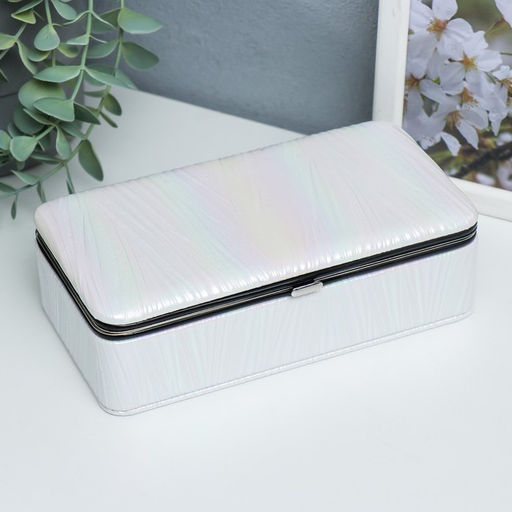 Шкатулка кожзам для украшений Полосы.Текстура. Красная переливы 6х9,8х18,5 см - Simaland фото 5