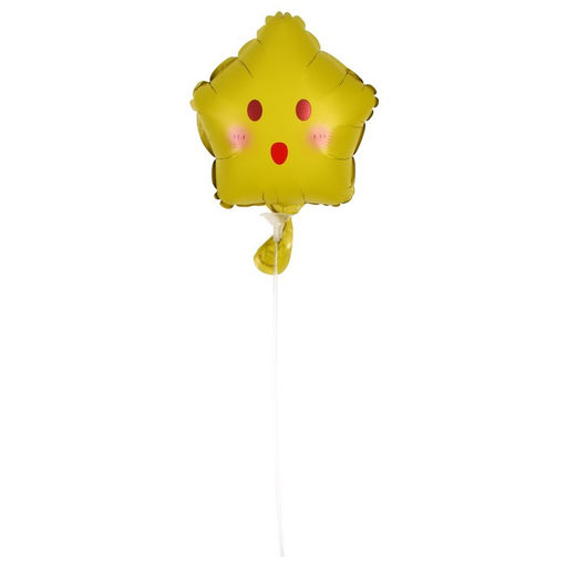 Цена за 5 шт. Воздушный шар фольгированный 10" «Звезда смайл», для палочки, МИКС