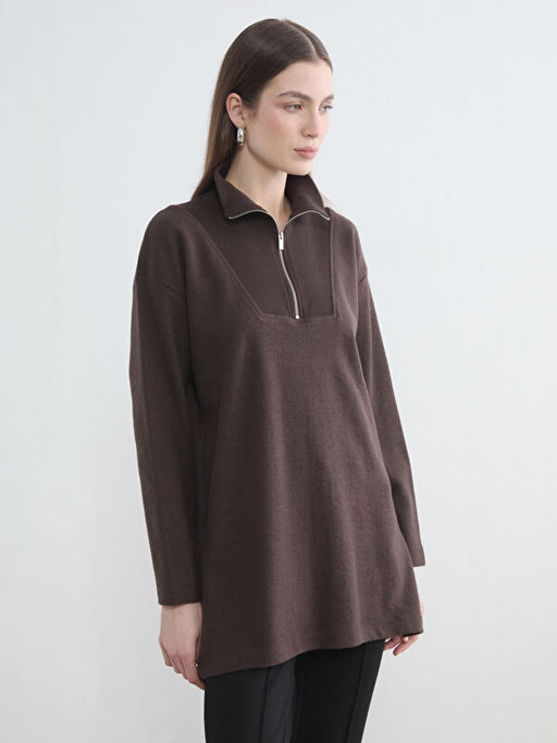Dik Yaka Kad?n Sweatshirt Tunik