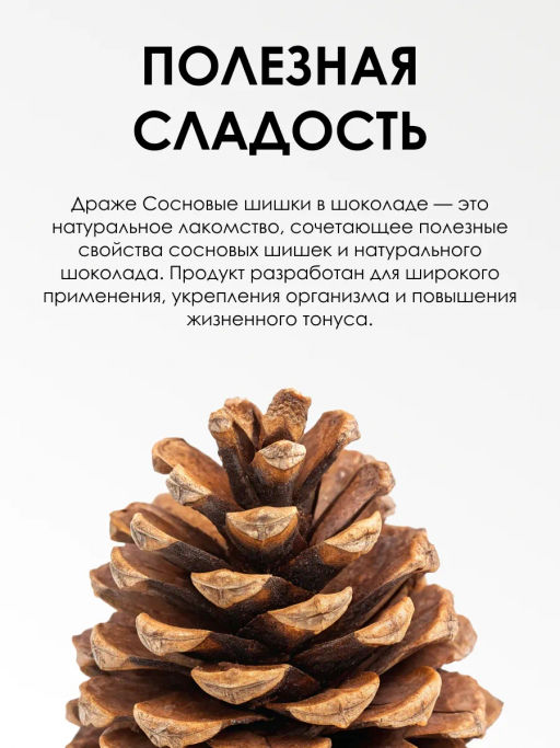 Драже Сосновые шишки в шоколаде 100 г Алфит 6935  фото 20