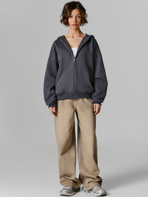 Толстовка женская серая на молнии - Mark formelle фото 2