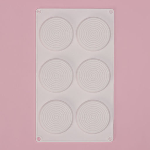 Форма для муссовых десертов и выпечки Доляна Гипноз, силикон, 30?17,5?0,5 см, 6 ячеек (d=7,7 см), цвет белый  фото 3