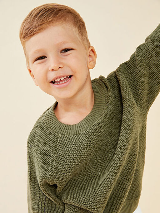 Bisiklet Yaka Uzun Kollu Basic Erkek Bebek Triko Kazak - Waikiki фото 2