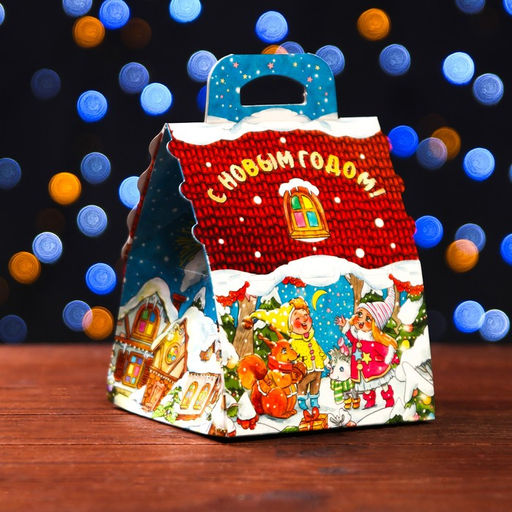 Цена за 10 шт. Подарочная коробка Новогодняя Акварель 12 х 12 х 16,8 см - Simaland фото 2