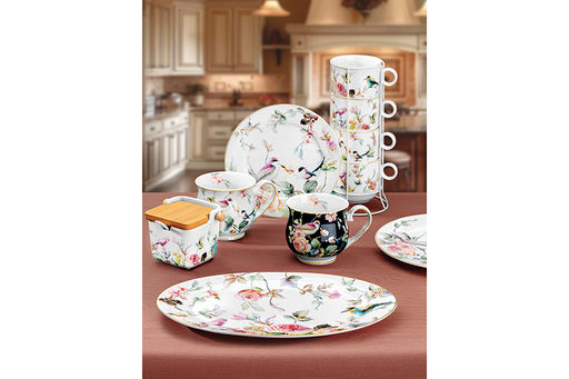 Кружка 500 мл 13,5*10*9 см Певчие птички на черном NEW BONE CHINA - Elan gallery фото 4