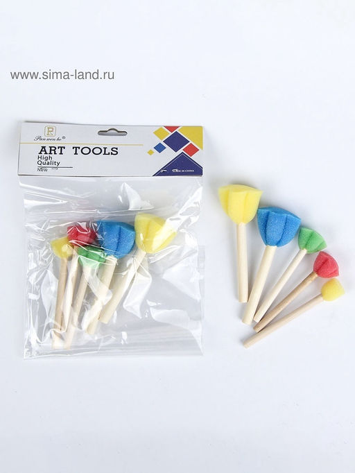 Набор кистей - спонжей, для рисования, 5 штук