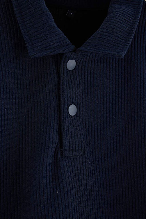 Lacivert Regular/Normal Kesim Dokulu __t__tl_ Polo Yaka T-shirt TMNAW27PO00001 - Trendyolmilla фото 2