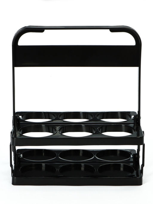 Переноска, подставка для 6 бутылок, 33 х 27,2 х 18 см, внутренний диаметр 7,8 см, черный - Simaland фото 2