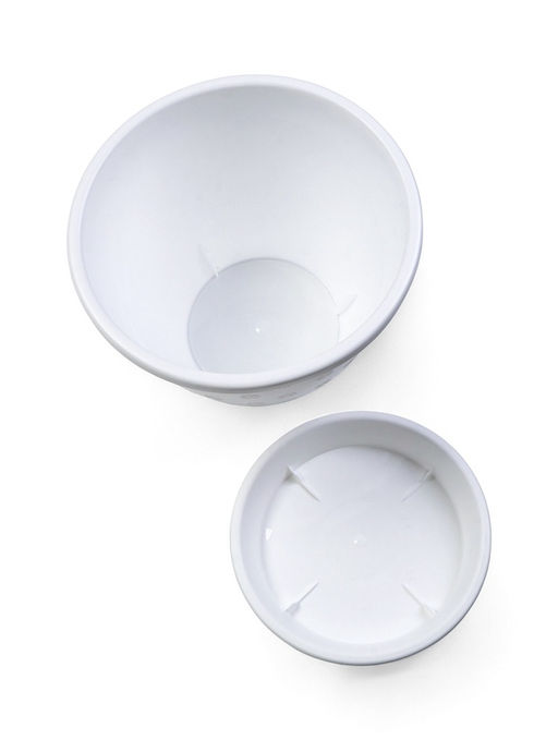 Горшок для цветов «Цветочек», 3.6 л, d=21.5 см, h=16.5 см, пластиковый, белый