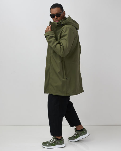 Парка спортивная мужская с капюшоном softshell цвета хаки 9565Kh - Mtforce фото 15