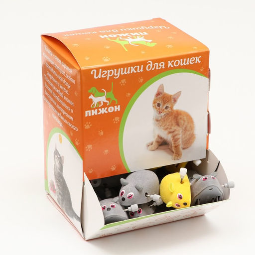 Цена за 25 шт. Мышь заводная, 7 см, фасовка 25 шт, микс цветов - Пижон фото 2