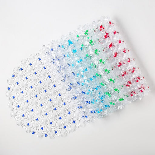 Коврик противоскользящий в ванну на присосках Доляна «Крапинка», 36×66 см, зелёный