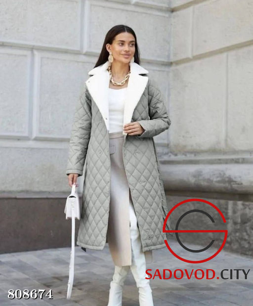 женская стеганная длинная куртка - Bruno фото 3