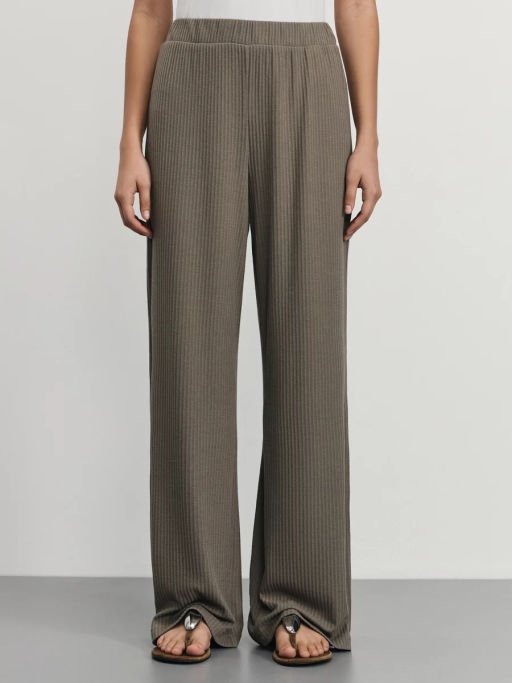 Трикотажные брюки в рубчик / Zarina  фото 2